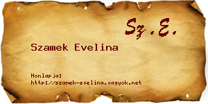 Szamek Evelina névjegykártya